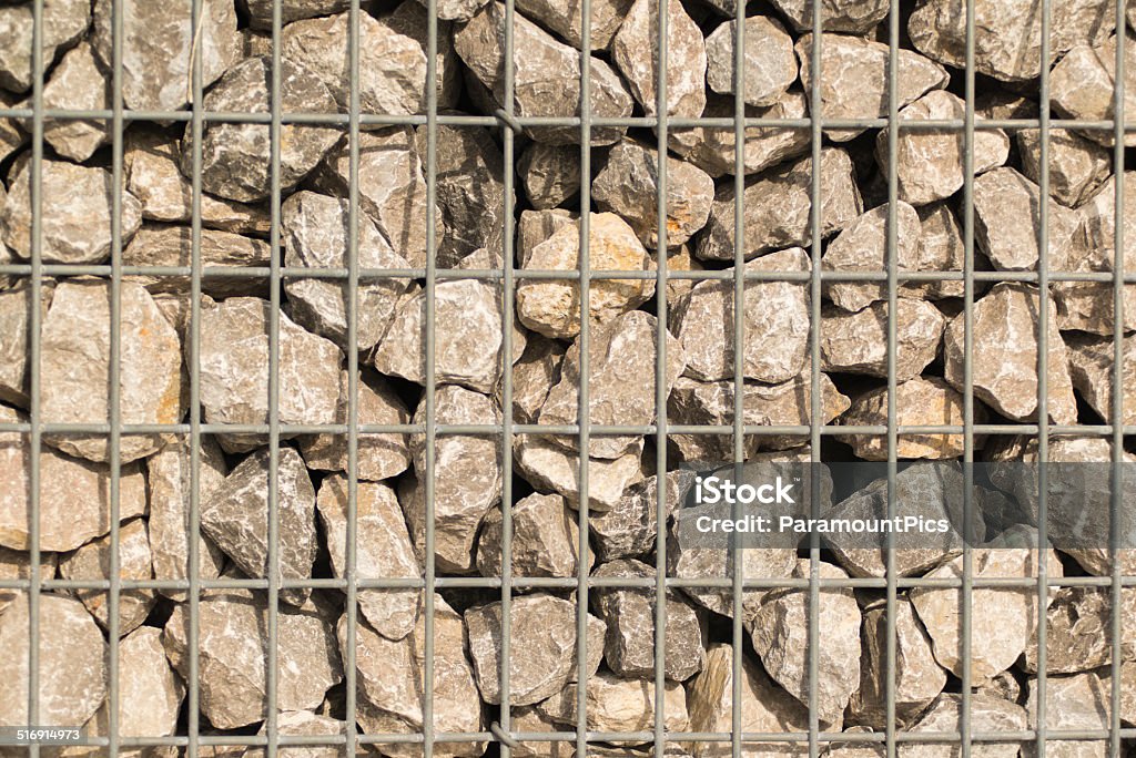 Muro de gaviones fondo - Foto de stock de Piedra - Material de construcción libre de derechos