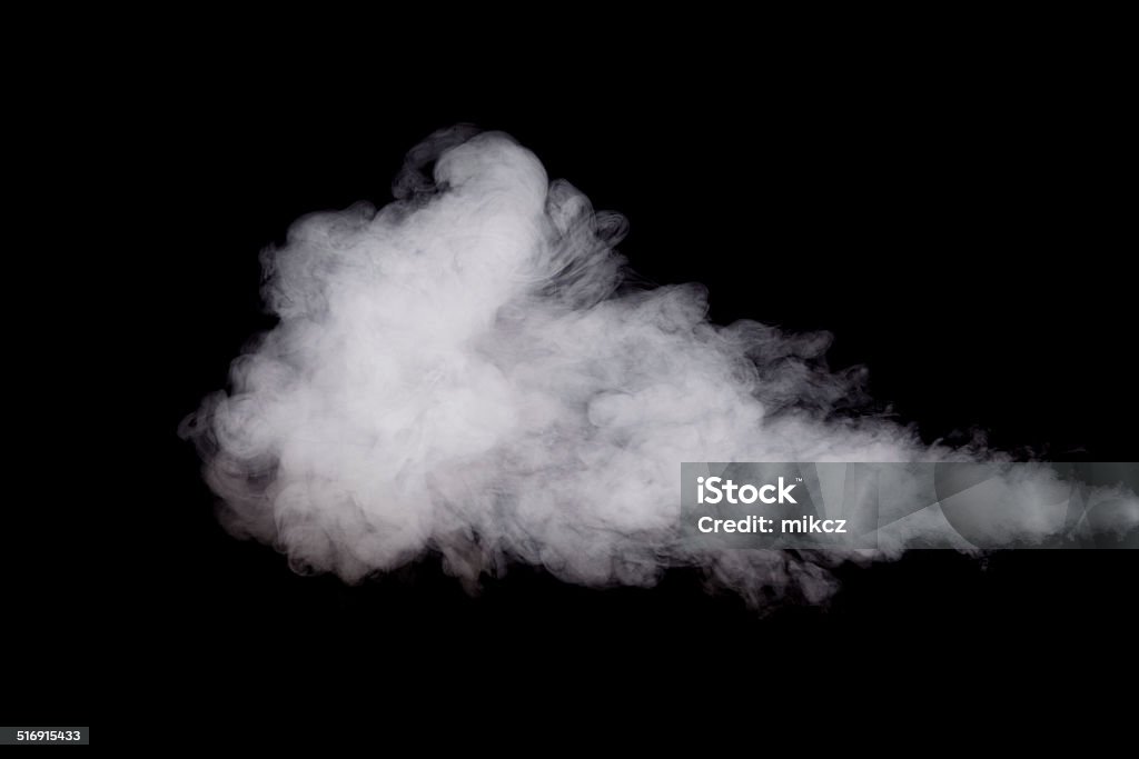 White smoke White smoke cloud isolated on black backgroundWhite smoke cloud isolated on black background Smoke - Physical Structure Stock Photo