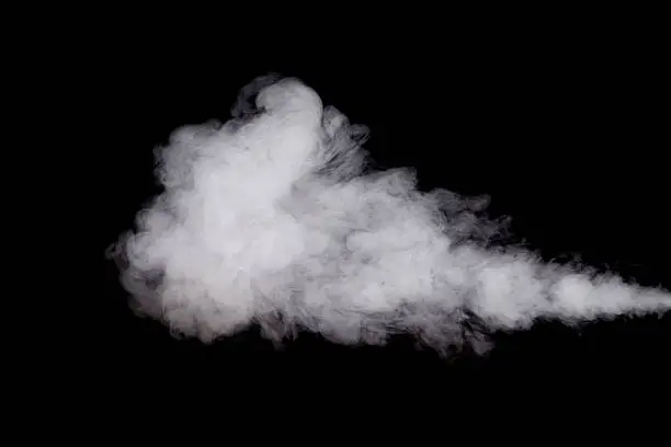 White smoke cloud isolated on black backgroundWhite smoke cloud isolated on black background