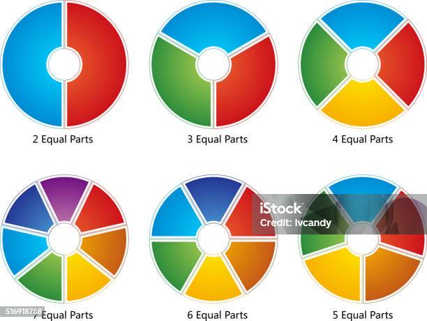 Equal Parts Stock Illustration - Download Image Now - Pie Chart, Circle, Part Of