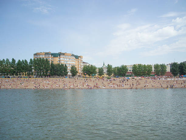 istock Omsk beach with people 516919102