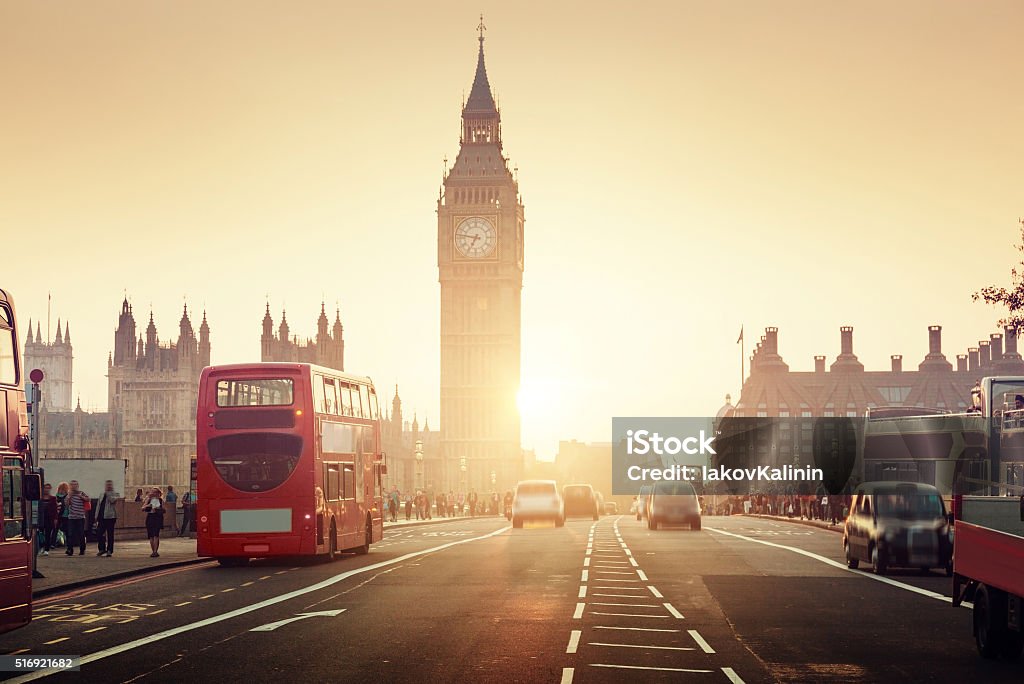 Westminster Bridge al tramonto, Londra, Regno Unito - Foto stock royalty-free di Londra