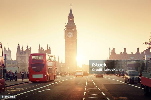 Westminster Bridge At Sunset London Uk Stock Photo - Download Image Now - London - England, UK, England