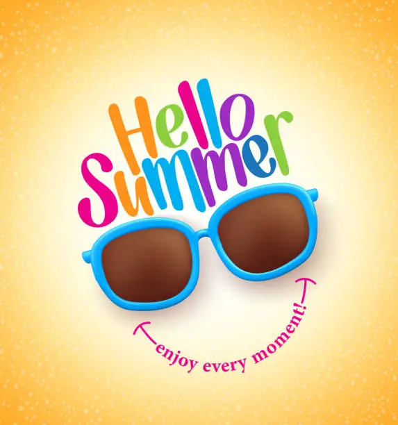 Vector illustration of Summer Shades with Hello Summer Happy Colorful Concept