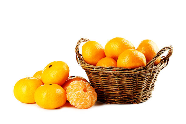 istock Ripe mandarins isolated on a white 516924930