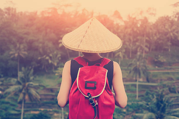 istock Young lady with traditional Asian hat 516925374