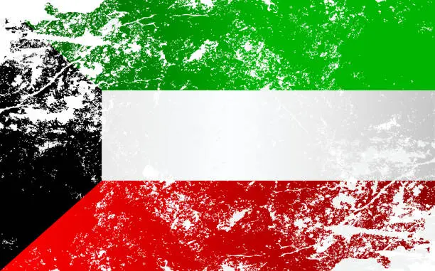 Vector illustration of Kuwait Grunge Texture Flag