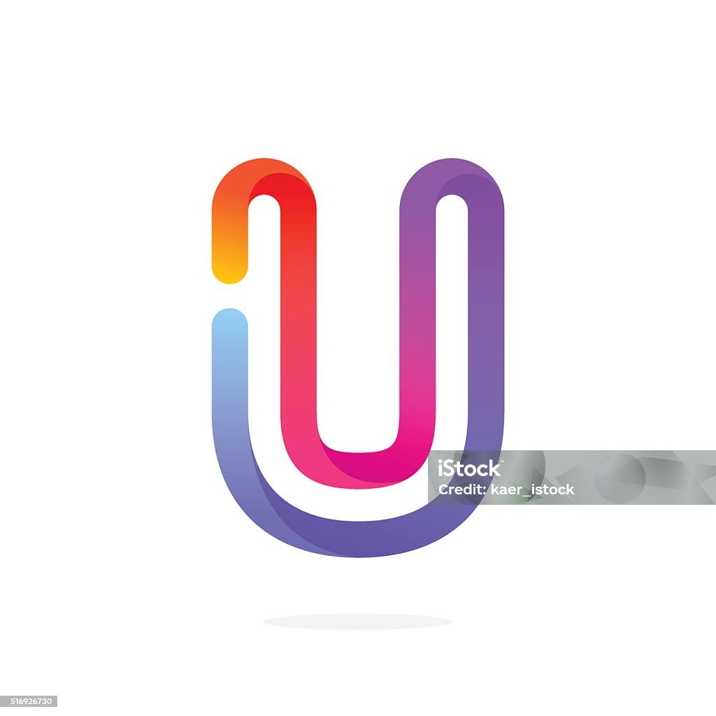 U letter colorful icon. Font style, vector design template elements for your application or corporate identity. Letter U stock vector