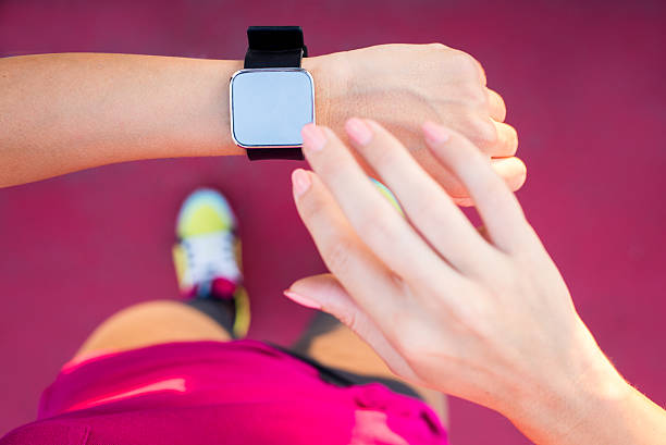 istock Smart watch on female wrist 516927540