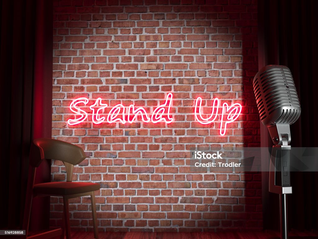 Stand-up comedy stage Stand-up comedy stage. High quality realistic render Comedian Stock Photo