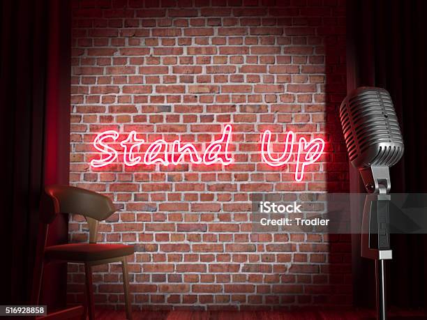 Standup Comedy Stage Stock Photo - Download Image Now - Comedian, Humor, Exhibition