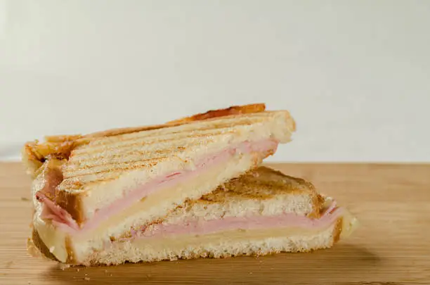 Photo of Toasted Ham and Cheese Sandwiches with White and Wholemeal Bread