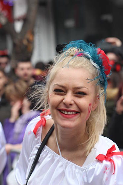 istock Smiling Beautiful woman in carnival 516931706