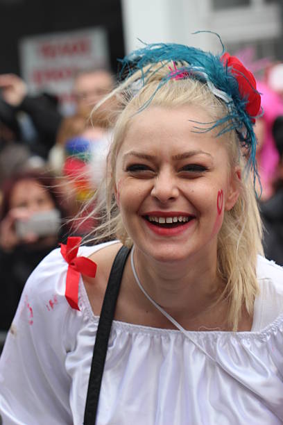 istock Smiling Blondi woman in carnival 516931794