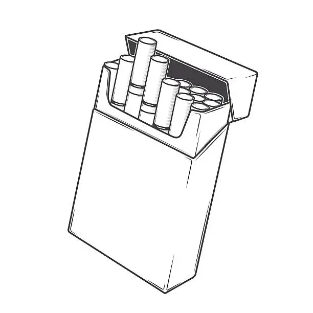 Vector illustration of Cigarettes in a Packet