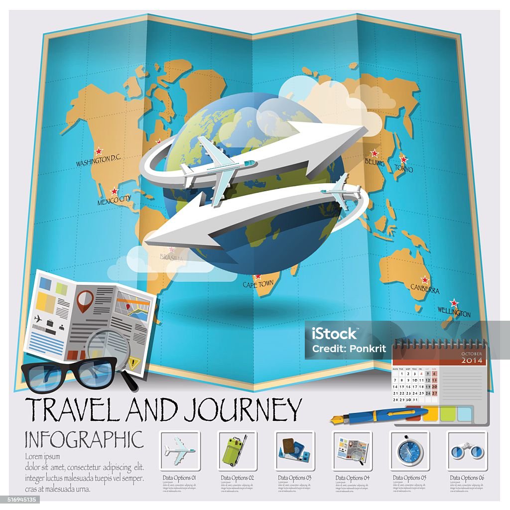 Travel And Journey World Map Infographic Stock Illustration - Download ...