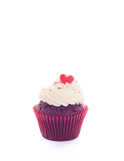 istock Red Velvet Cupcake on White background 516945459