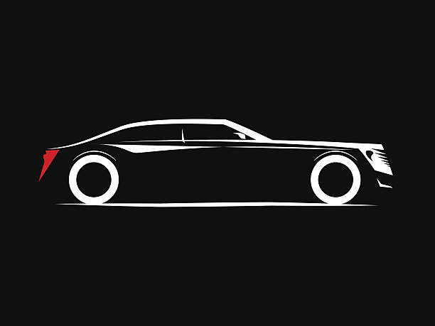 silhouette of a luxury car on a black background silhouette of a luxury car on a black background, vector illustration audi stock illustrations