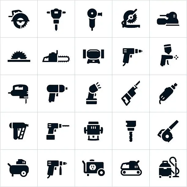 Vector illustration of Power Tools and Equipment Icons