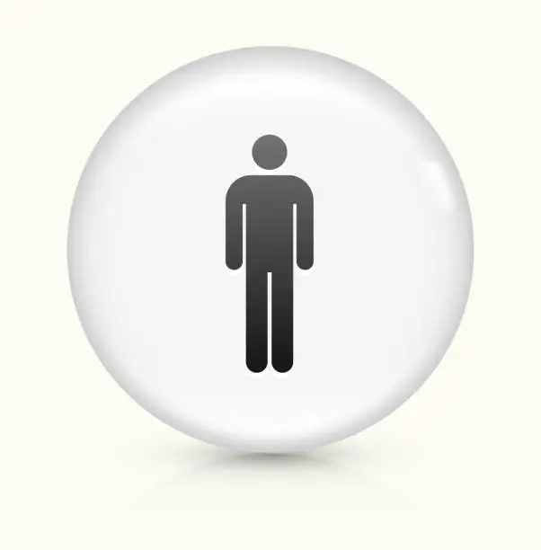 Vector illustration of Single Sticker Figure icon on white round vector button