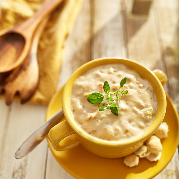 istock clam chowder with green herb garnish in square composition 516953002