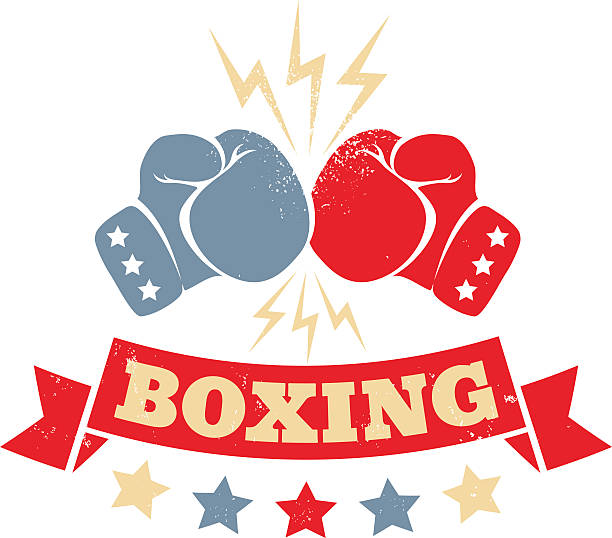 ヴィンテージのロゴ、ボクシング - boxing ring combative sport fighting conflict点のイラスト素材／クリップアート素材／マンガ素材／アイコン素材