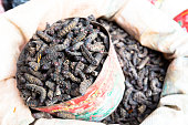 Smoked silkworms, Burkina Faso