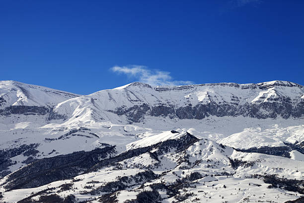 istock Snowy mountains and blue sky at nice sun day 516955534