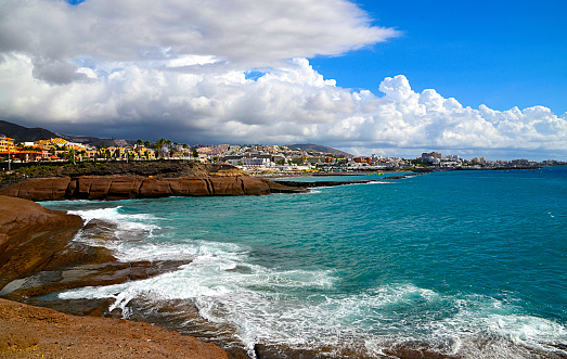 View on Atlantic ocean in Costa Adeje,Tenerife,Canary Islands,Spain.