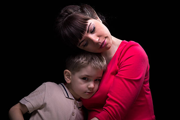 istock Brunette mother and little son 516958968