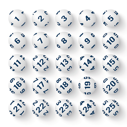 Set of realistic white bingo balls. Vector illustrations
