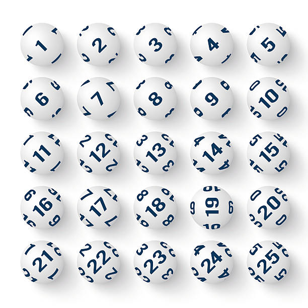 Set of realistic white bingo balls Set of realistic white bingo balls. Vector illustrations pool ball stock illustrations