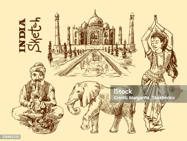Piękne Ilustracje Indie - Stockowe grafiki wektorowe i więcej obrazów Krowa - Krowa, Hinduizm, Indie