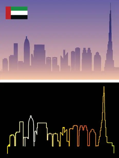 Vector illustration of Dubai Skyline