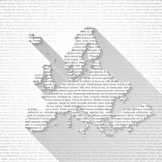 Vector illustration of Europe Map on Text Background - Long Shadow