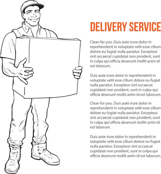 Vector illustration of Delivery of goods. Moving Companies