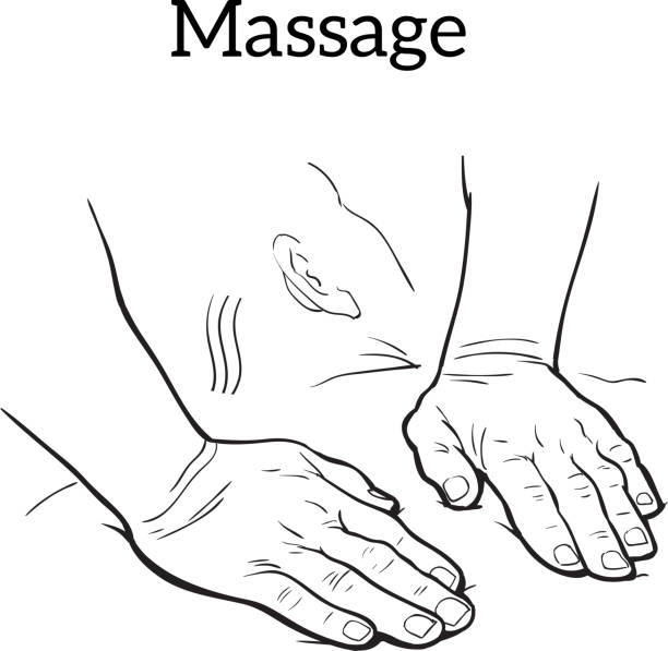 illustrations, cliparts, dessins animés et icônes de thérapeutique un massage manuel. thérapie médicaux - massaging massage therapist rear view human hand