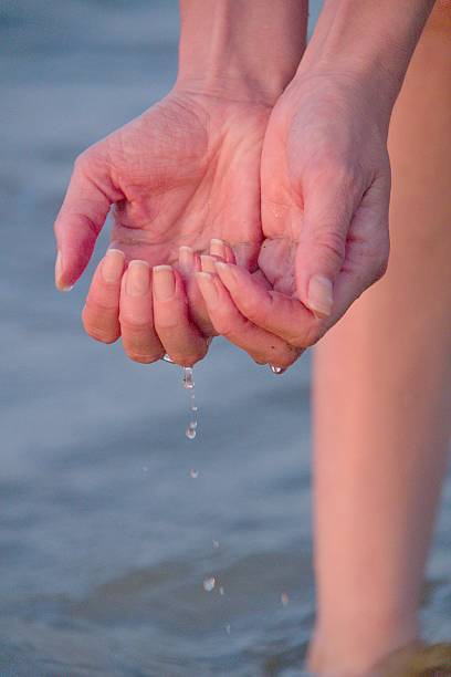 istock Water drops in woman hands 516982327