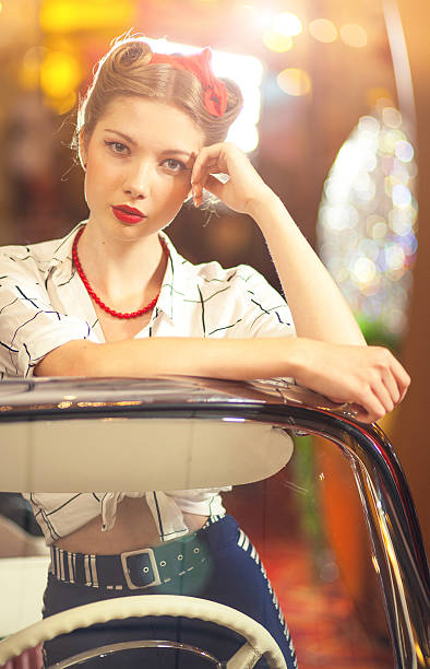 istock Beautiful pin up woman portrait 516982697
