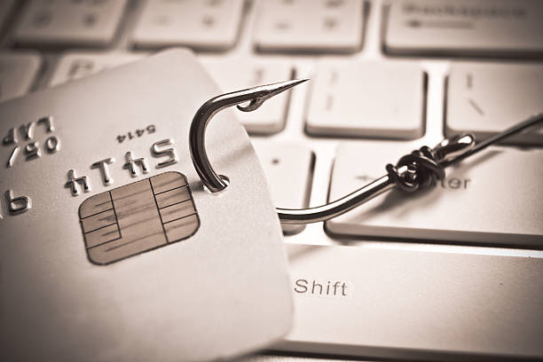 carta di credito il phishing - spam computer hacker computer keyboard e mail foto e immagini stock