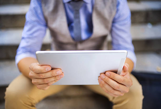 istock Detail of hipster with digital tablet 516984179