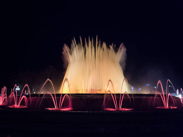 istock Fountain with movement water in Montjuic 516984645