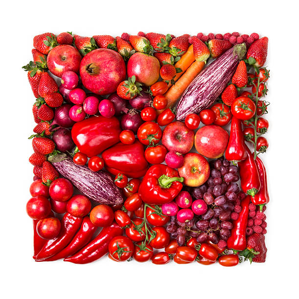 istock Square of red fruits and vegetables 516984660