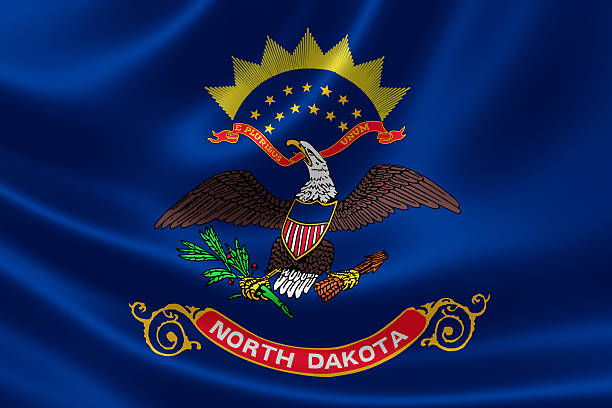 bandeira do estado de dakota do norte - north dakota - fotografias e filmes do acervo