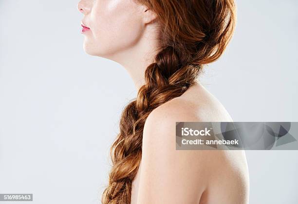 Flawless Beauty Stock Photo - Download Image Now - Braided Hair, Profile View, Adult