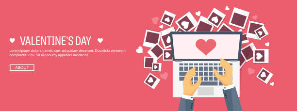 istock Vector illustration. Flat background with photos. Love, hearts. Valentines day 516987736