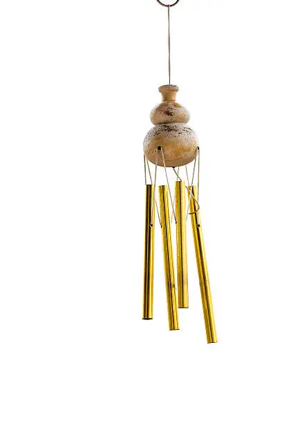 the calabash wind chimes on white background