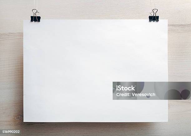 Blank Paper Poster Stock Photo - Download Image Now - Poster, Horizontal, Blank
