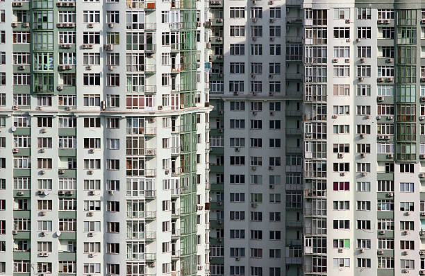 istock Facade of modern multi-story residential building. 516991226