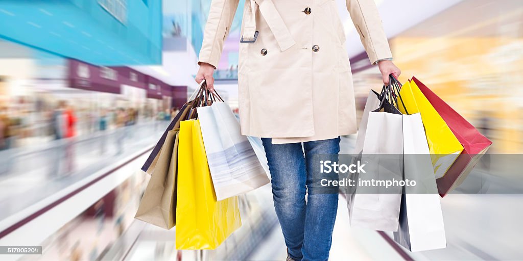 womam Fuß bei Einkaufen Einkaufszentrum - Lizenzfrei Kaufsucht Stock-Foto